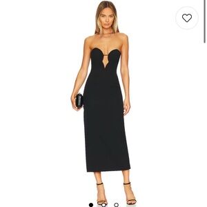 Bardot Black Strapless Midi Dress